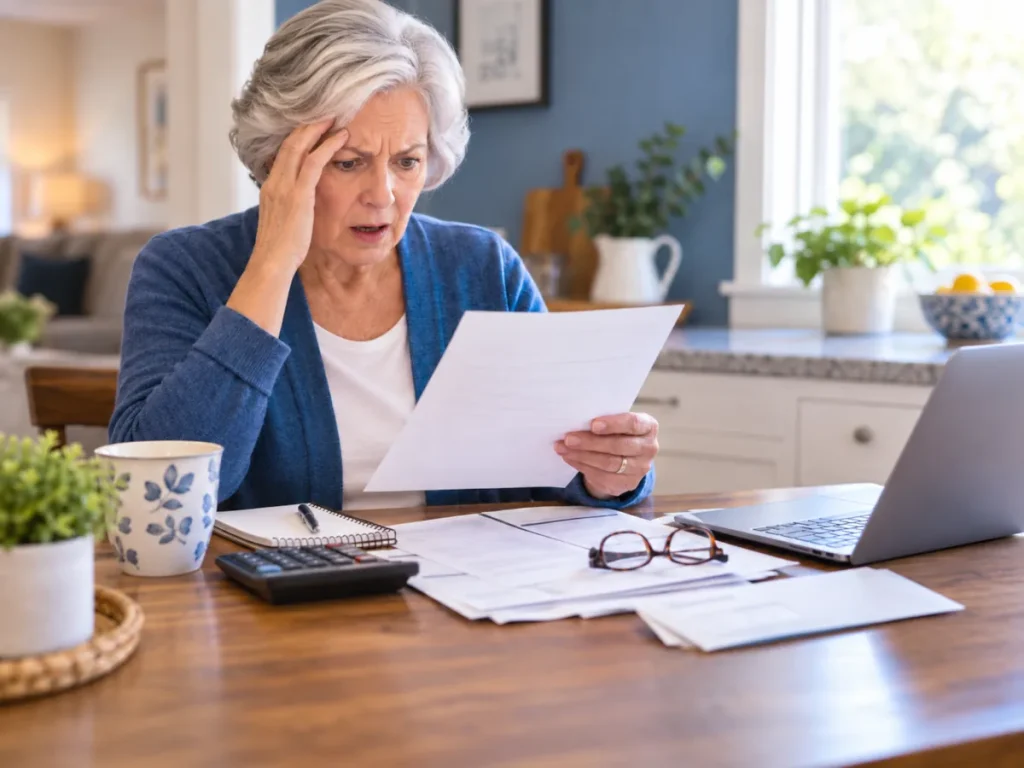 Senior reviewing Medicare bills and surprised by Part B premium costs